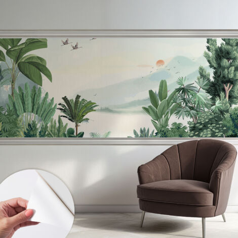 Fototapete Selbstklebend - Wanddekoration - Wandfolie - 3D Tapete Wand - Wohnungsdeko Tropische Oase 250x104 cm (1/5)
