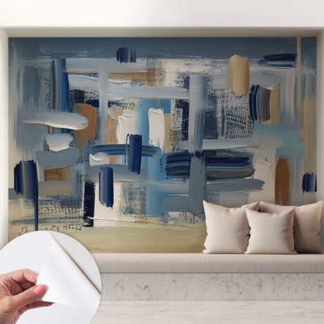 Tapete Selbstklebend - Fototapete mit Motiv - Wandtapete modern - Wandgestaltung Pinsel-Abstraktion 208x146 cm (1/5)