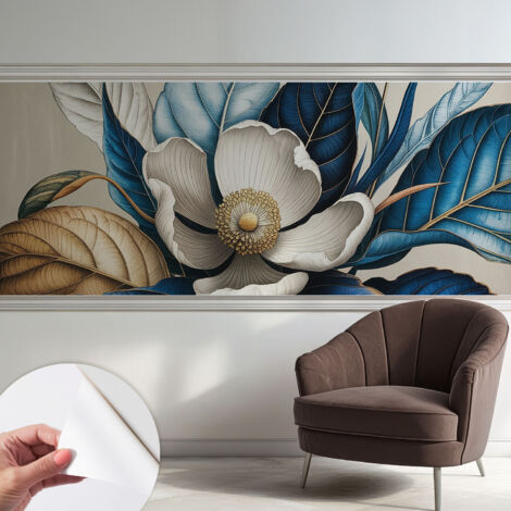 Selbstklebende Tapete modern Wohnzimmer - Wanddeko Schlafzimmer - Tapete mit Motiv Elegante Flora 250x104 cm