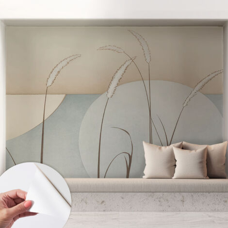 Selbstklebend Tapete - abwaschbar - Raumgestaltung  Schlafzimmer Wohnzimmer Tapete Sanfte Gräser 208x146 cm (1/5)