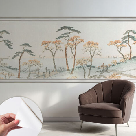 Selbstklebende Tapete - Wanddekoration Wohnzimmer - Tapete Schlafzimmer Ruhige Landschaft 250x104 cm (1/5)