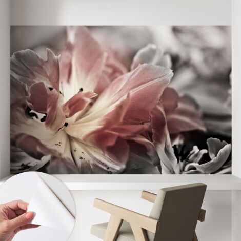 Selbstklebende Tapete - Wanddekoration Wohnzimmer - Tapete Schlafzimmer Pastellfarbene Blume 104x70 cm (1/5)