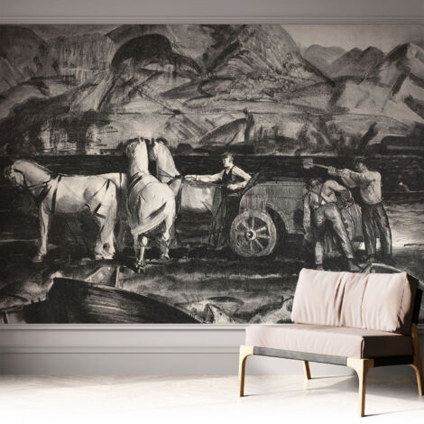 Selbstklebend Tapete modern - Wanddeko für Küche - Klebefolie Wand - luxus Look Ländliche Szene 312x219 cm (1/5)