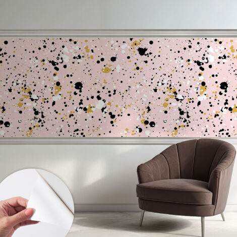Fototapete Selbstklebend - Büro Wandgestaltung - Wanddekoration Wohnzimmer Künstlerische Farbflecken 250x104 cm (1/5)
