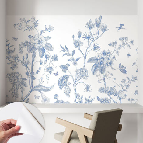 Selbstklebend Tapete modern - Wanddeko für Küche - Klebefolie Wand - luxus Look Blumenmuster 104x70 cm (1/5)