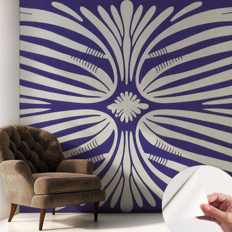 Fototapete Selbstklebend - Wanddekoration - Wandfolie - 3D Tapete Wand - Wohnungsdeko Blumensymmetrie 250x250 cm (1/5)