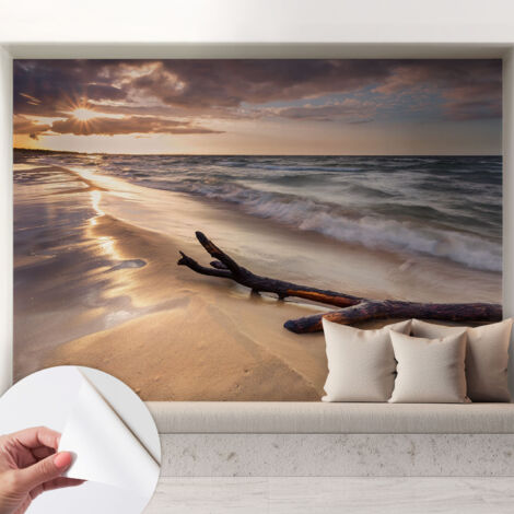 Selbstklebend Tapete modern - Wanddeko für Küche - Klebefolie Wand - luxus Look Weststrand 208x146 cm (1/5)