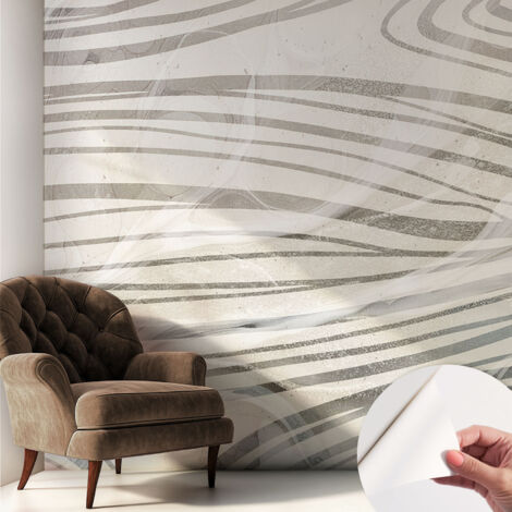 Selbstklebend Tapete modern - Wanddeko für Küche - Klebefolie Wand - luxus Look Wellenförmige Linien 250x250 cm (1/5)