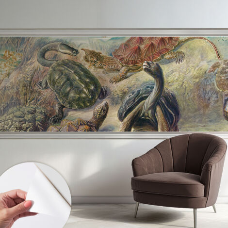 Selbsthaftend Tapete für Wohnzimmer Schlafzimmer Küche - Wanddekoration Schildkrötenfauna 250x104 cm (1/5)