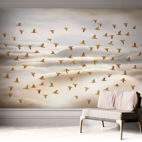 Selbstklebend Tapete modern - Wanddeko für Küche - Klebefolie Wand - luxus Look Vögel im Flug 312x219 cm (1/5)