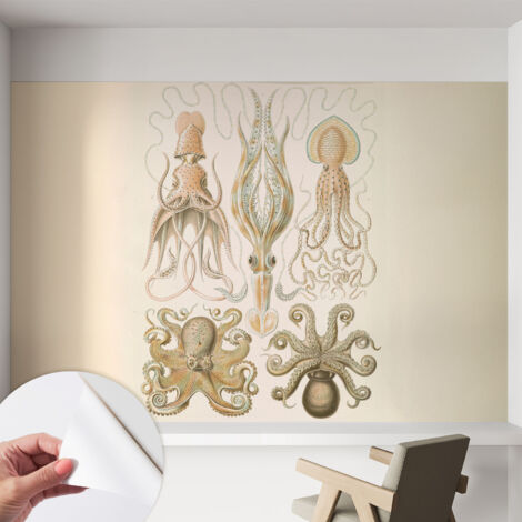 Selbstklebend Tapete - abwaschbar - Raumgestaltung  Schlafzimmer Wohnzimmer Tapete Meeresleben 152x104 cm (1/5)