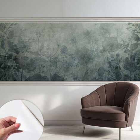 Selbstklebend Tapete modern - Wanddeko für Küche - Klebefolie Wand - luxus Look Pflanzliche Eleganz 250x104 cm