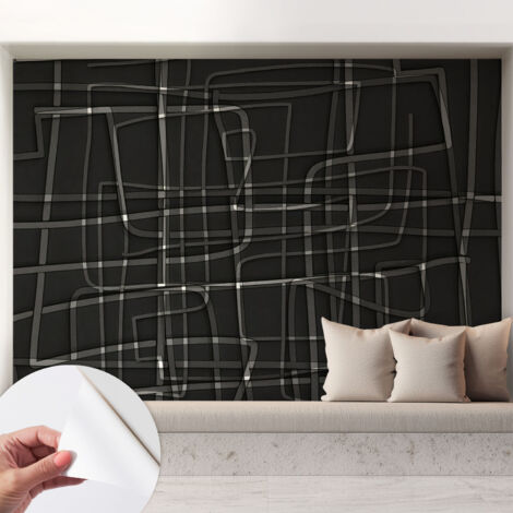 Selbstklebend Tapete modern Wohnzimmer - Wanddekoration - einfach anzubringen Abstrakte Linien 208x146 cm