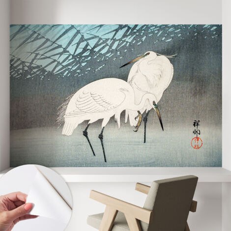Selbstklebend Tapete - abwaschbar - Raumgestaltung Schlafzimmer Wohnzimmer Tapete Zarte Vögel 104x70 cm