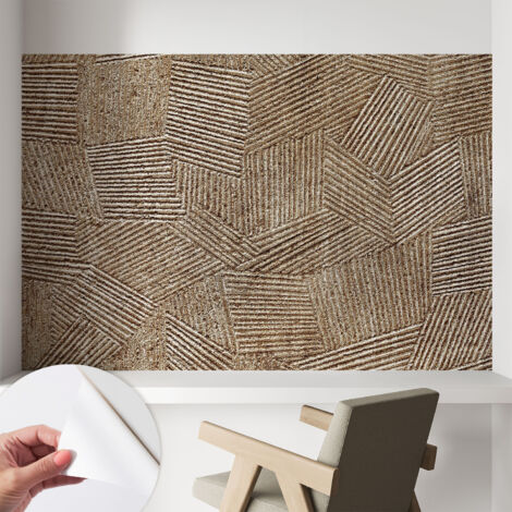 Tapete Selbstklebend - Wandtapete modern - Tapete mit Motiv - Tapete Schlafzimmer Strukturelle Linien 104x70 cm