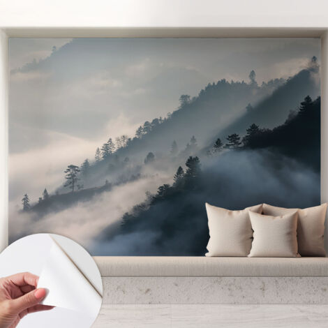 Fototapete Selbstklebend - Wandtattoo - leicht anzubringen - Wandverkleidung Nebelige Landschaft 208x146 cm (1/5)