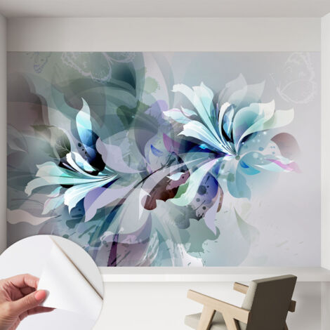 Selbstklebende Tapete - Wanddekoration Wohnzimmer - Tapete Schlafzimmer Blumenabstraktion 152x104 cm (1/5)