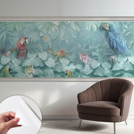 Tapete Selbstklebend - Fototapete mit Motiv - Wandtapete modern - Wanddeko Exotische Vögel 250x104 cm (1/5)