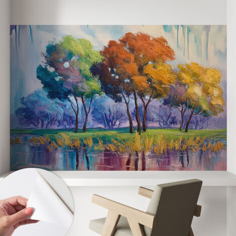 Fototapete Selbstklebend - Wandtattoo - leicht anzubringen - Wandverkleidung Abstraktion aus Bäumen 104x70 cm (1/5)