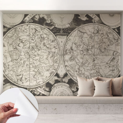 Tapete Selbstklebend - Wandtapete modern - Tapete mit Motiv - Tapete Schlafzimmer Sternenkarte 208x146 cm (1/5)