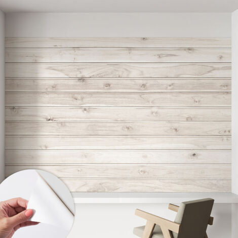 Selbstklebend Tapete - abwaschbar - Raumgestaltung Schlafzimmer Wohnzimmer Tapete Naturholz 152x104 cm