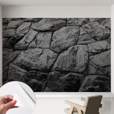 Tapete Selbstklebend - Wandtapete modern - Tapete mit Motiv - Tapete Schlafzimmer Steinstrukturen 152x104 cm (1/5)