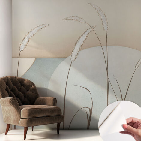 Selbstklebend Tapete - abwaschbar - Raumgestaltung Schlafzimmer Wohnzimmer Tapete Sanfte Gräser 250x250 cm (1/5)
