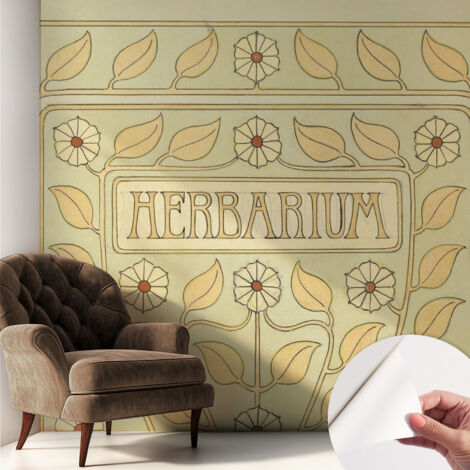 Selbstklebend Tapete modern - Wanddeko für Küche - Klebefolie Wand - luxus Look Pflanzliches Ornament 250x250 cm (1/5)