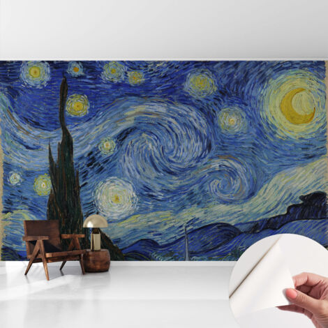 Fototapete Selbstklebend - Büro Wandgestaltung - Wanddekoration Wohnzimmer Nächtlicher Wirbel 416x254 cm (1/5)