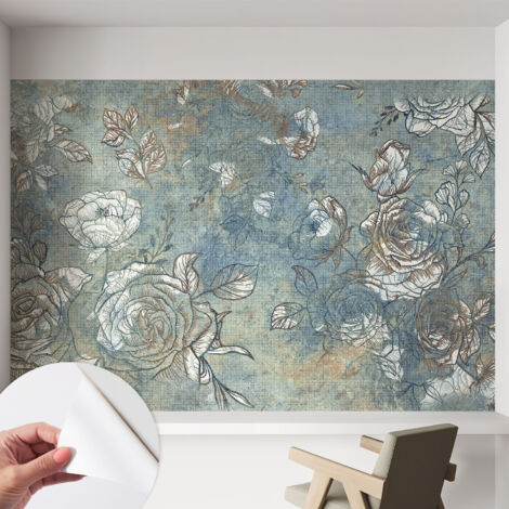 Fototapete Selbstklebend - Wandtattoo - leicht anzubringen - Wandverkleidung Romantische Rosen 152x104 cm (1/5)