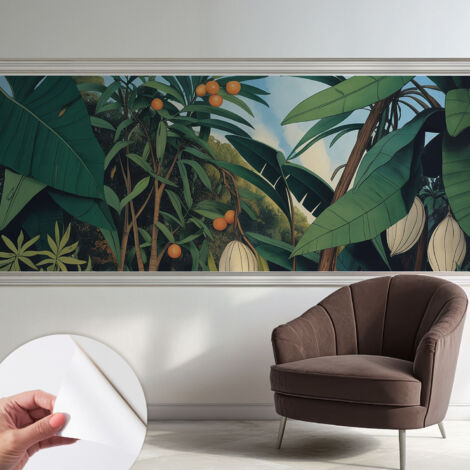 Selbstklebend Tapete modern - Wanddeko für Küche - Klebefolie Wand - luxus Look Tropischer Dschungel 250x104 cm