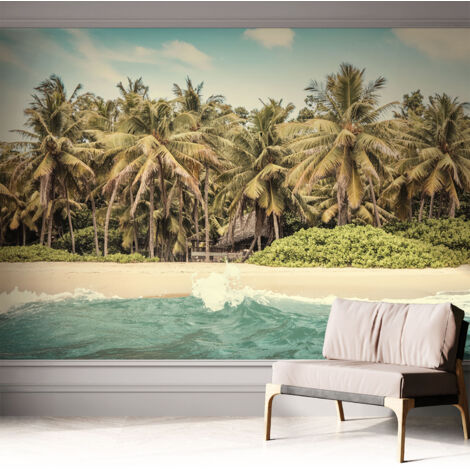 Tapete Selbstklebend - modernes Design - Wohnungsdeko - geruchslos - langlebig Tropischer Strand 312x219 cm (1/5)