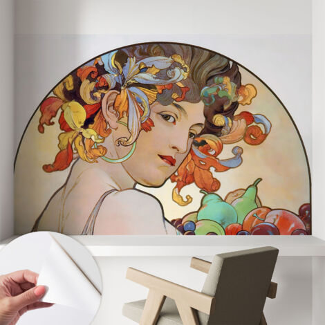 Tapete Selbstklebend - abwaschbar - trendige Wanddeko - elegant Fototapete Farbenfroher Jugendstil 104x70 cm (1/5)
