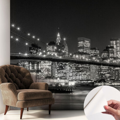 Fototapete Selbstklebend - Wanddekoration - Wandfolie - 3D Tapete Wand - Wohnungsdeko Nachtpanorama 250x250 cm (1/5)