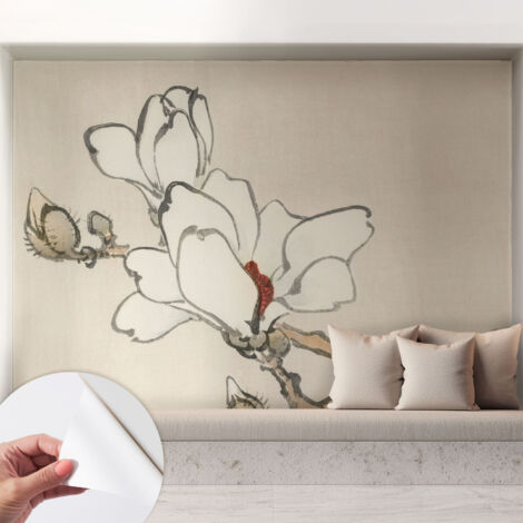 Selbstklebend Tapete modern - Wanddeko für Küche - Klebefolie Wand - luxus Look Zarte Magnolien 208x146 cm (1/5)