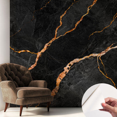 Selbstklebend Tapete modern Wohnzimmer - Wanddekoration - einfach anzubringen Marmoradern 250x250 cm (1/5)