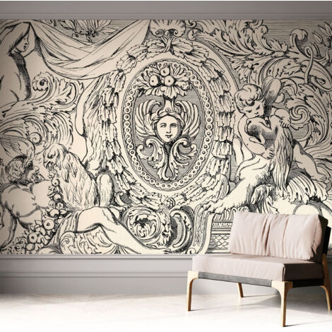 Selbstklebend Tapete modern - Wanddeko für Küche - Klebefolie Wand - luxus Look Reichtum an Ornamenten 312x219 cm (1/5)