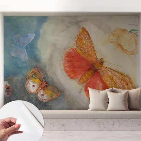 Tapete Selbstklebend - Fototapete mit Motiv - Wandtapete modern - Wanddeko Bunte Schmetterlinge 208x146 cm (1/5)