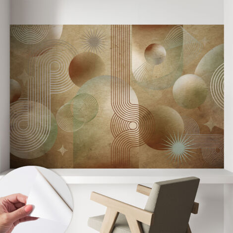 Tapete Selbstklebend - abwaschbar - trendige Wanddeko - elegant Fototapete Geometrisches Muster 104x70 cm (1/5)