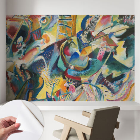 Selbstklebend Tapete modern - Wanddeko für Küche - Klebefolie Wand - luxus Look Farbenfrohe Abstraktion 104x70 cm (1/5)