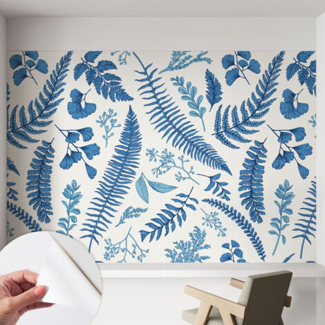 Selbstklebende Tapete - Wanddekoration Wohnzimmer - Tapete Schlafzimmer Botanische Muster 152x104 cm (1/5)