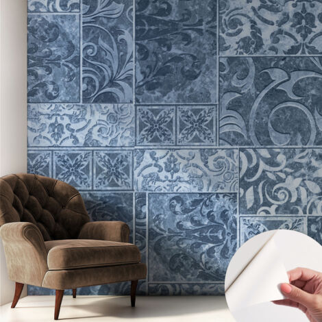 Fototapete Selbstklebend - trendige Wanddeko - Schlafzimmer - Wohnzimmer Pflanzliche Ornamente 250x250 cm (1/5)