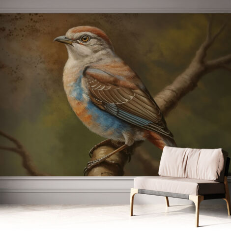 Selbstklebend Tapete modern - Wanddeko für Küche - Klebefolie Wand - luxus Look Vogelporträt 312x219 cm (1/5)