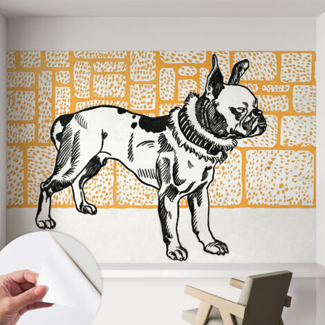 Tapete Selbstklebend - modernes Design - Wohnungsdeko - geruchslos - langlebig Retro-Hund 152x104 cm (1/5)