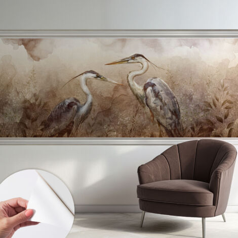 Tapete Selbstklebend - abwaschbar - Tapete mit Motiv - trendige Wanddeko - elegant Fototapete Elegante Vögel 250x104 cm (1/5)