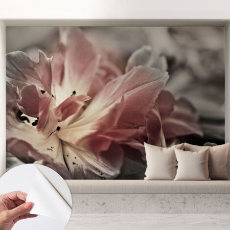 Fototapete Selbstklebend - Wandtattoo - leicht anzubringen - Wandverkleidung Pastellfarbene Blume 208x146 cm