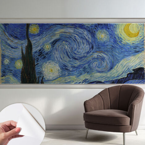 Fototapete Selbstklebend - Büro Wandgestaltung - Wanddekoration Wohnzimmer Nächtlicher Wirbel 250x104 cm (1/5)