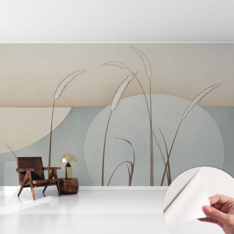 Selbstklebend Tapete - abwaschbar - Raumgestaltung Schlafzimmer Wohnzimmer Tapete Sanfte Gräser 416x254 cm (1/5)