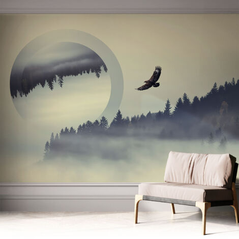 Tapete Selbstklebend - Wandtapete modern - Tapete mit Motiv - Tapete Schlafzimmer Waldlandschaft 312x219 cm (1/5)