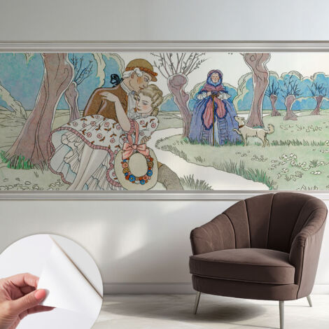 Fototapete Selbstklebend - Wandtattoo - leicht anzubringen - Wandverkleidung Romantische Szene 250x104 cm (1/5)